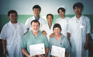 Allan and Heather receiving certification in Chi Kung Massage and Tui Na