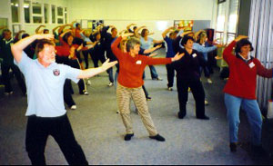 Allan leading a group of teachers